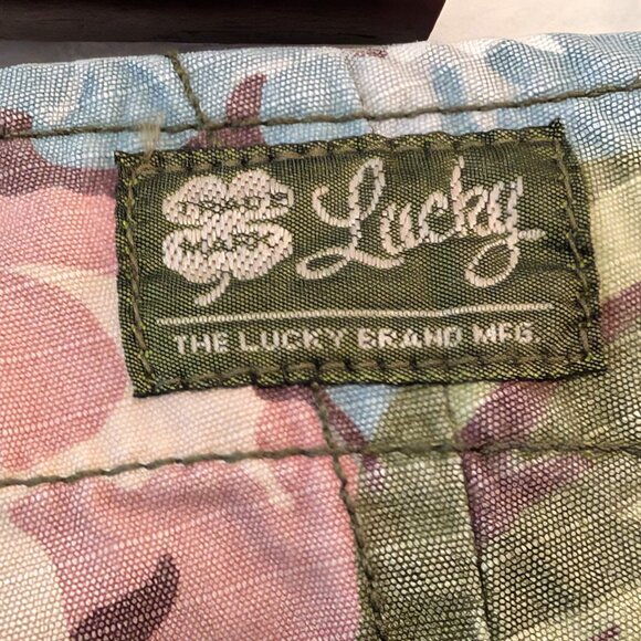 Lucky Brand Womens Size 8/29 NWT 2008 Y2K Black Floral Crop Cargo Utility Pants - Picture 9 of 11